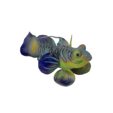 AQUATOP Blue Mandarin Goby Silicone Aquarium Decor w/ Adjustable Suction Cup Mount, SD-MGBL