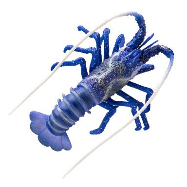 AQUATOP 4" Blue Spiny Lobster Silicone Aquarium Decor w/ Suction Cup Mount, SD-LBSTRBL