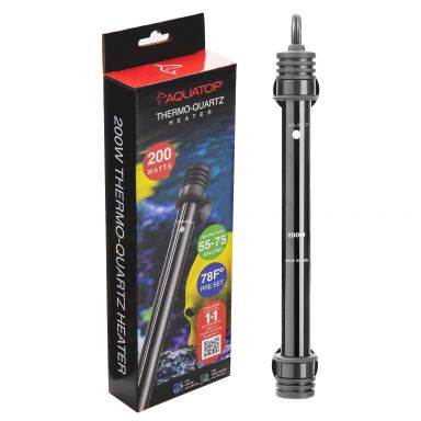 AQUATOP TQ-200W 200-Watt THERMO-QUARTZ Fully Submersible Pre-set Heater