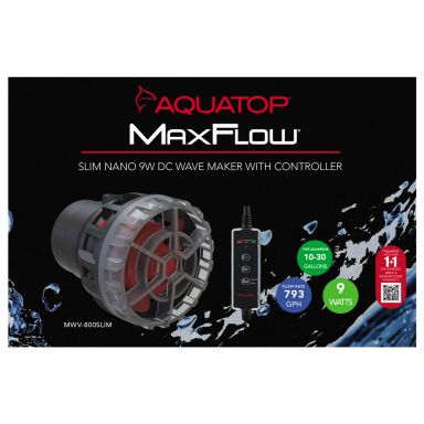 AQUATOP 793 GPH MaxFlow Slim Nano DC 9W Wave Maker with Controller, MWV-800SLIM