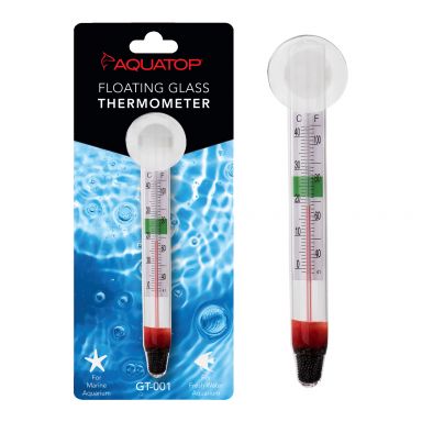 AQUATOP GT-001 Floating Glass Aquarium Thermometer with Suction Cup Mount